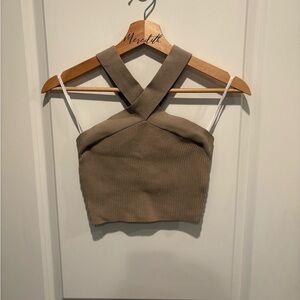 Babaton Sculpt Knit Criss Cross Cropped Tank